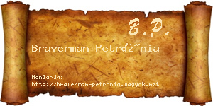 Braverman Petrónia névjegykártya